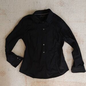 Banana republic black tailored button up top